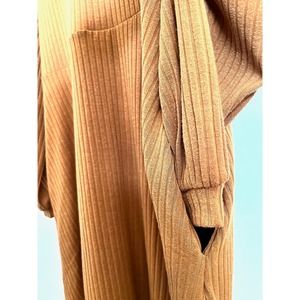 Rust Burnt Orange Long Sleeve Boutique Womens Dress with Pockets